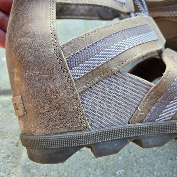 SOREL wedge sandals womens sz 8.5 JOANIE II lace up - Picture 4 of 14